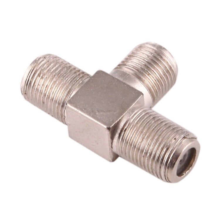 3 Ways F Female Plug to Double F Female Plug T Adapter, 3 Ways F 3 Ways F Female Plug to Double F Female Plug T Adapter, 3 Ways F